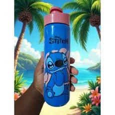 Garrafa de Áqua Squeeze Acessórios do Stitch Menino Menina Canudo 700ml stiti garrafinha