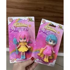 Mini Brinquedo Boneca Princesa Fadinha c/ Asas e Varinha fadas