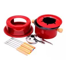Conjunto de fondue vermelho 14 cm