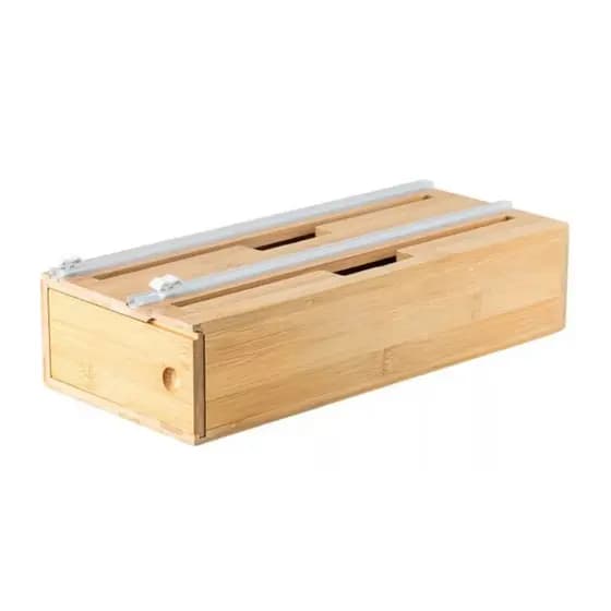 Organizador Porta Rolos Duplo Gavetas ou Parede Bambu