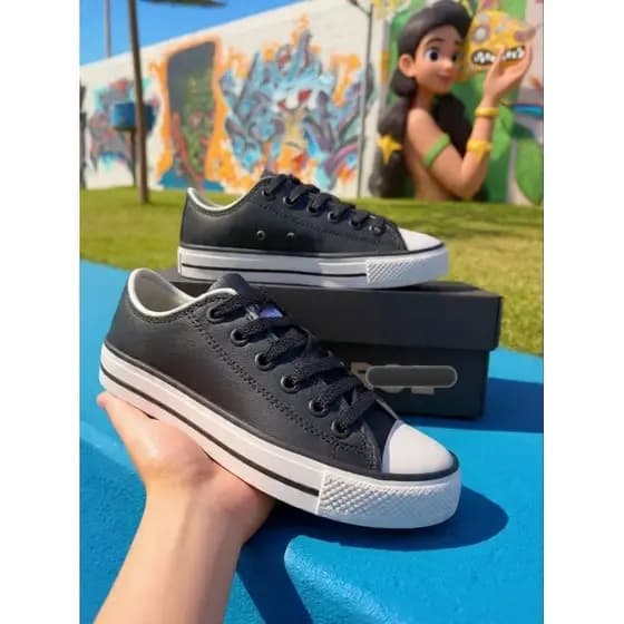 TENIS CASUAL TRADICIONAL VULCANIZADO UNISSEX EM COURINO