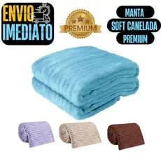 Manta Soft Canelada 2,00 X 1,40 Sofa Casal Antialergica Premium Primeira Linha GR174