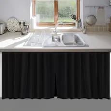 Cortina de Pia Cozinha Preta 100% PVC Antimofo 138x80 - Envio Imediato
