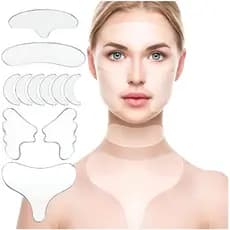 Adesivo Anti Rugas Kit 16 Peças Reutilizável Para Rosto Adesivo Fita Gel Silicone Remove Linhas Faciais
