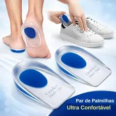 Palmilha Ortopedica Gel Silicone Calcanhar Anti-Impacto Esporao Dor Altura
