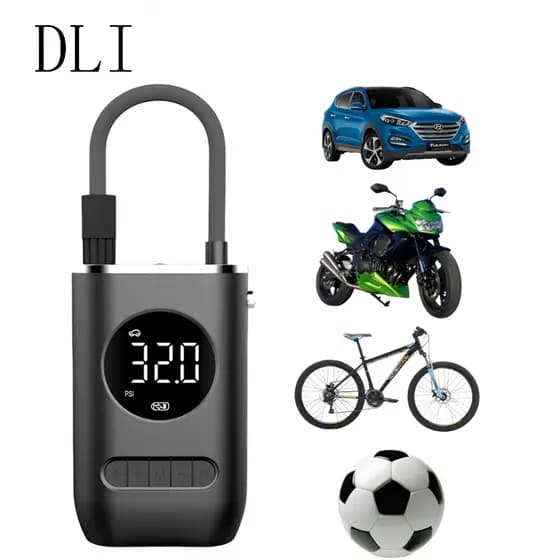 Mini Compressor De Ar Digital Portátil - USB Recarregável - Calibrador de Pneu Profissional-4000mAh