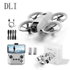 DLI Mini Drone Neo 4K Profissional Câmera Dupla FPV WiFi Fluxo Óptico Controle Remoto e 2 Baterias