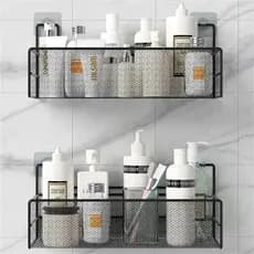 Suporte Organizador de Canto - Prateleira para Shampoo de Banheiro, Suporte Adesivo para Parede - Multiuso, À Prova de Ferrugem - Para Cozinha e Banheiro