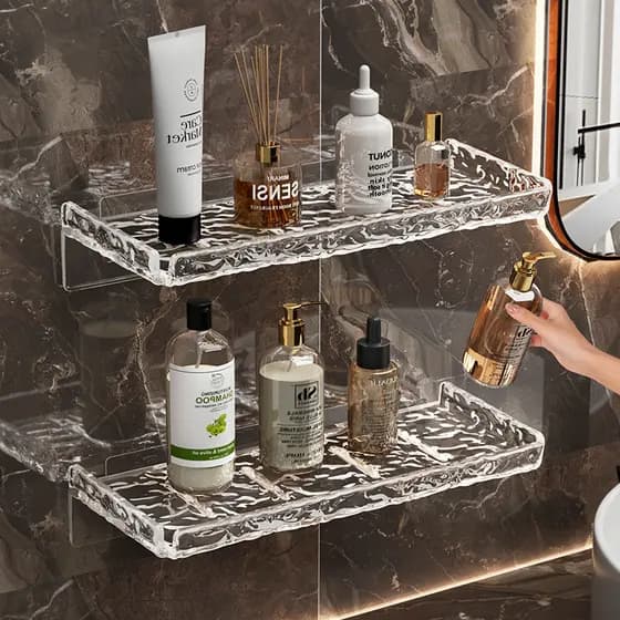 kit 2 Suporte De Shampoo Prateleiras De Banheiro Sem Furo Acrilico Chifre