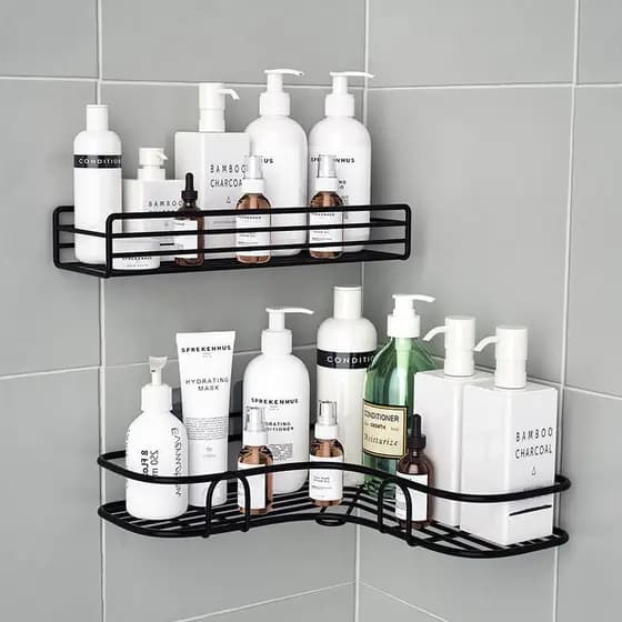 Prateleira de banheiro, shampoo, organizador de sabão, triângulo, suporte adesivo para parede, para cozinha e banheiro(Enviar imediatamente）