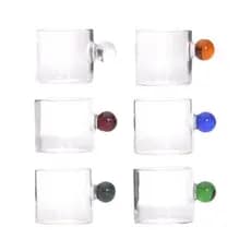 Conjunto 6 Xícaras de Alça Colorida 90ml