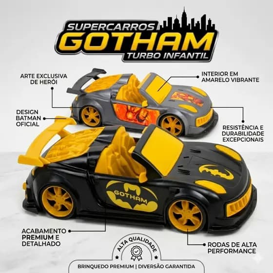 Carrinho Brinquedo Grande Supercarros Gothanm Turbo Infantil