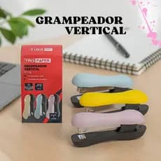 Grampeador Manua Vertical 26/6 Grampeia até 20 Folhas Cores Aleatórias