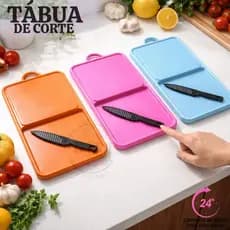 Tábua De Corte + Faca Com Armazenamento Multiuso Ideal Para Cozinha Organizada|Várias Cores