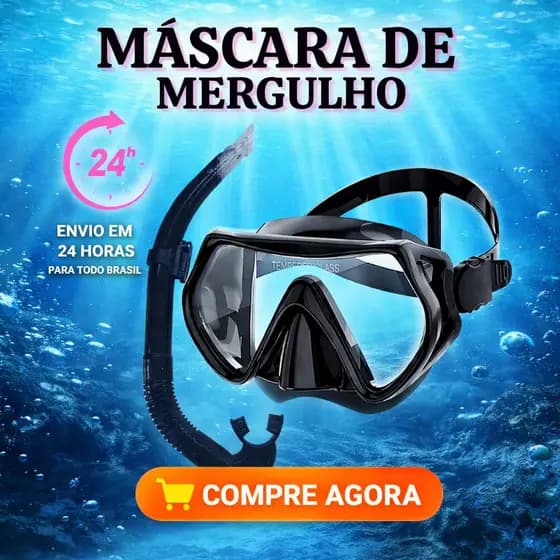 Máscara Mergulho Óculos Proteção Natação Praia Piscina Adulto Juvenil Ajustável Snorkel Respirador