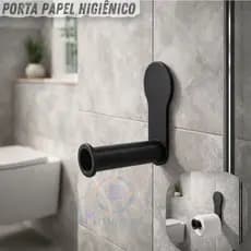 Porta Papel Higiênico Suporte de Papel Para Banheiro Preto