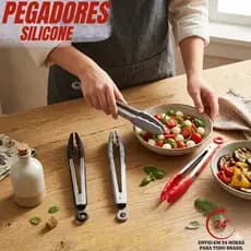 Pinça Pegador Multiuso Pegador de Silicone 29,5 cm Cores