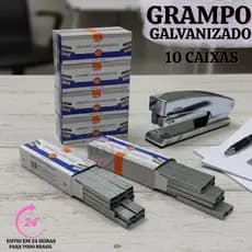 Kit 10 Caixas Grampo 26/6 Galvanizado com 5.000 x10 Unidades Cada 50000 MiI Grampos deal Escritório