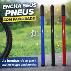 Bomba Manual Inflador Encher De Ar 40cm Biscicleta Com Bico Bolas