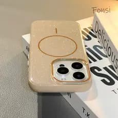 Luxo Glitter Bling Caso Magnético Para IPhone 16 Pro Max 11 12 13 14 15 Duro PC Embalagem Doce Cor À Prova De Choque Cap