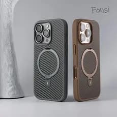 Capa Traseira Luxuosa De Atração Magnética Com Suporte À Prova De Choque Para iPhone 16 15 14 Plus 13 12 11 Pro Max
