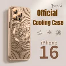 Luxo Oficial De Alta Qualidade Desert Titanium Respirável Dissipação De Calor Capa Magnética Para iPhone 16 Pro Max 12 1