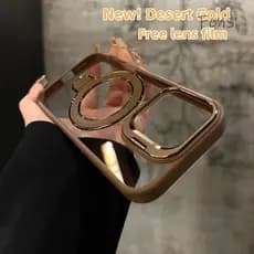 Luxo Titânio Ouro HD Acrílico Transparente Suporte Magnético Caso Para iPhone 16 15 14 13 12 11 Pro Max Caisng Mesma Cor