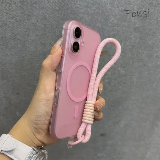 Vem Com Cordão Ultrafino Fosco Transparente Capa Traseira À Prova De Choque Para iPhone 16 15 14 Plus 13 12 11 Pro Max