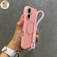 Capa De Telefone Magnética De silicone Líquido Com Cordão , Adequada Para iPhone 12 13 14 15 16 Pro Max15 16 plus , À Pr