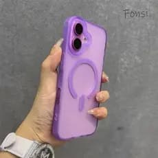 Capa De Telefone Magnética De Cor Gelatinosa Fosca Semitransparente De Luxo Para IPhone 16 Pro Max 15 14 13 12 11 16 Plu