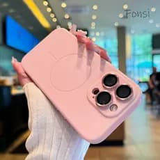 Luxo Magnético Macio TPU Capa Traseira Com Lente De Câmera Para iPhone 16 15 14 Plus 13 12 Pro Max 11 Caso À Prova De Ch