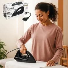 Ferro Passar Roupa A Seco 127v 1000w Base Antiaderente Não Gruda Leve Resistente Prático