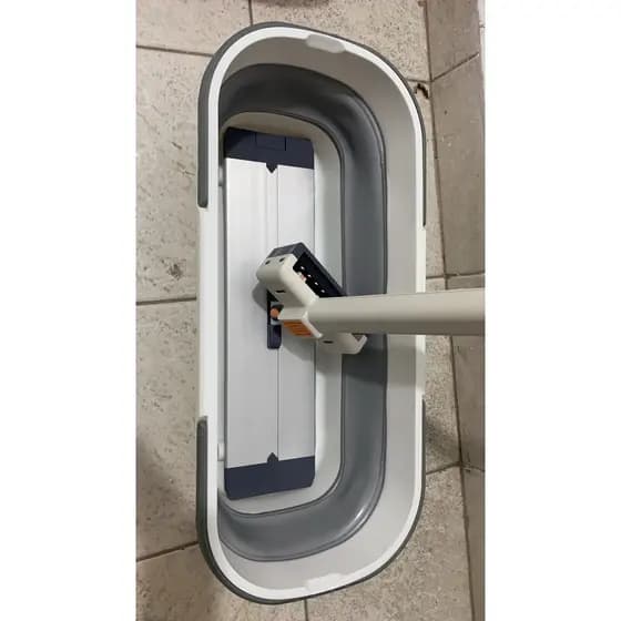 Painel de  liga  de  aluminio Rodo Mop Flat Seca C/ Balde Retratil Para Limpeza 。Acompanha 2Refil