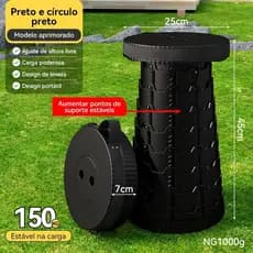 Banqueta Banco Retrátil Portátil Pesca Com Alça Telescópica