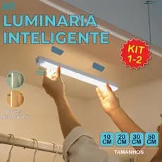 Smart Luminária Inteligente Ultra LED com sensor de movimento sem fio e Recarregável USB fino barra 10/20/30/50c