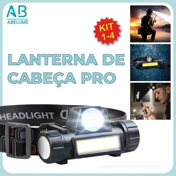 Lanterna de Cabeça Led Alta Potência com lanterna dianteira carregador USB Bivolt