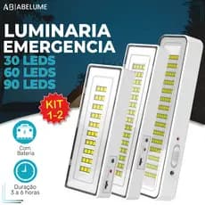 Luminária Emergência Lâmpada Portátil 30 60 90 Leds Recarregável Bivolt Luz Branca Fria