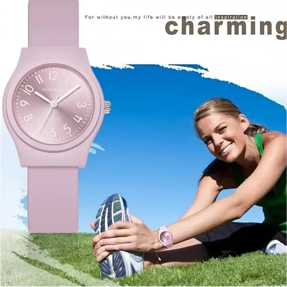 Relógio De Quartzo Feminino Casual De Silicone Gelatinoso Da Moda