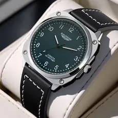 Relógio Masculino BINLIHUAN Quartzo Caixa Quadrada Vintage Resistente Pulseira de Couro com Costuras