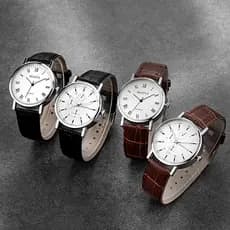 Relógio Masculino Minimalista De Quartzo – Elegante Com Pulseira De Couro