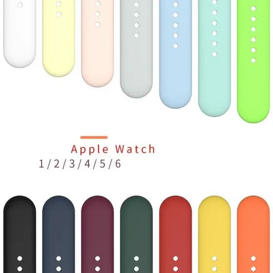 Pulseira Sport Silicone Lisa Para Apple Watch Iwo 38mm -41mm Series 1, 2, 3, 4, 5, 6