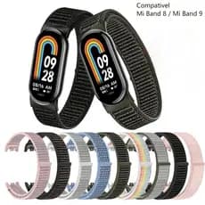 Pulseira Nylon Compativel Band 8 / Band 9 Para Xiaomi Smart Universal De Fecho Velcro