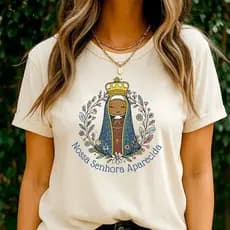 Camiseta Feminina Nossa Senhora Aparecida – T-Shirt - TShirt Feminina - Nossa Senhora Aparecida - Camiseta Feminina