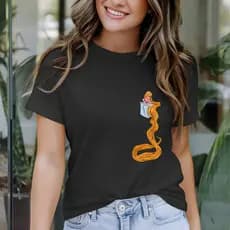 Camiseta Feminina Rapunzel Loira com Cabelos Longos Estilo Lúdico