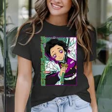 Camiseta Feminina Camiseta Estilo Anime - Shinobu Kocho | Kimetsu no Yaiba
