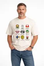 Camiseta Oversized Ícones De Videogame Cartoon