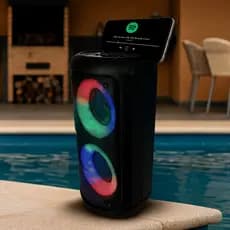 Caixa de Som  Portatil Bluetoth Potente com LED RGB