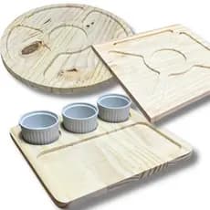 Kit Petisqueiras Tabuas De Frios Petiscos E Molhos 6 Peças