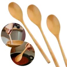 Kit Colher de Pau Madeira Cozinha Grande 30 cm