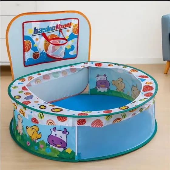 Barraca Piscina para Bolinhas Infantil Dobrável Com Cesta Para Basquete Ball Barraca Para Brinquedos e Bolinhas
